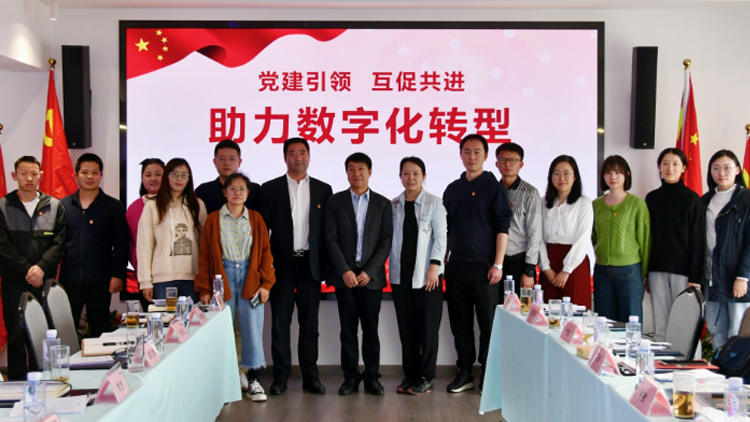 云南省发展鼎新委数字经济协调处党支部与昆明js3845金沙线路科技股份有限公司党支部共同发展“助力数字化转型”主题党日活动