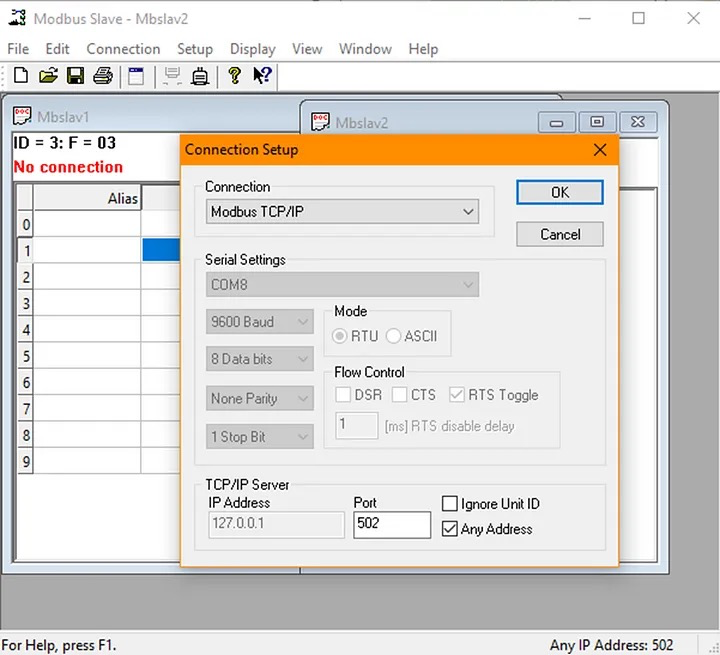 1715304107609132 选择模式为 Modbus TCP
